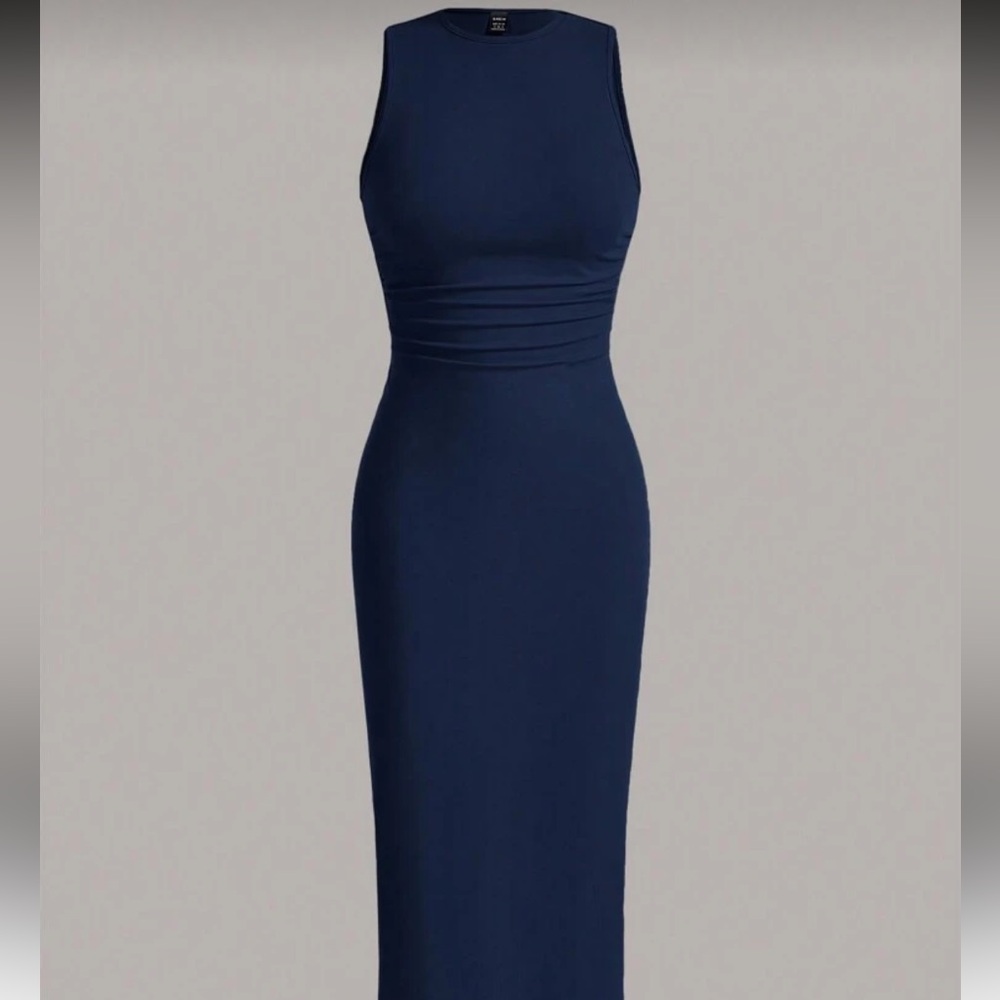 SHEIN Classic Navy Maxi Maternity Dress